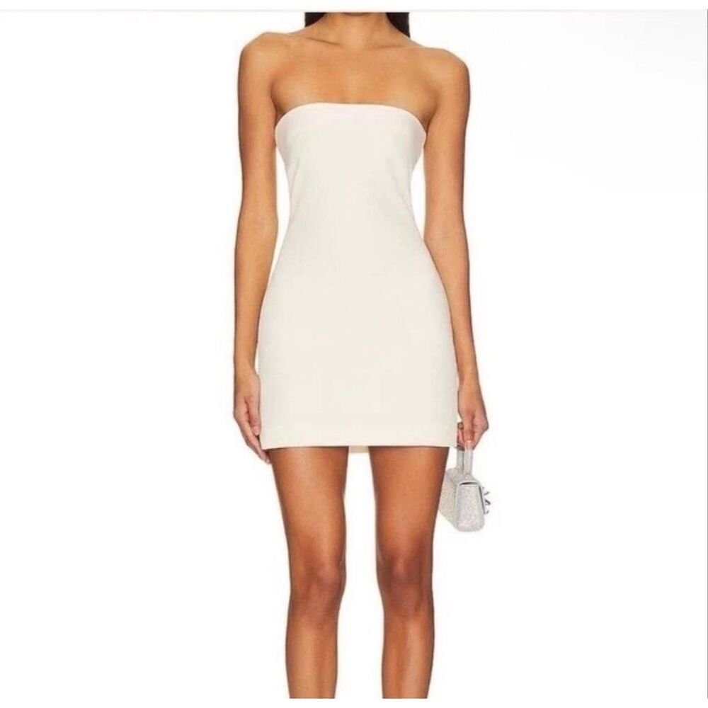 NWT Miscreants London x Revolve Ivory Satin Cupid Mini Dress Size US 4 UK 8